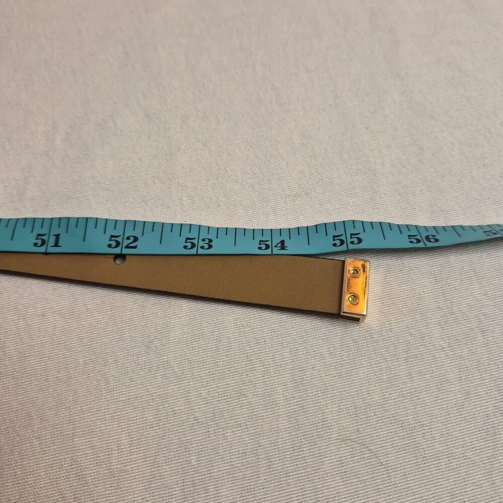 Michael Kors Womens Skinny Leather Belt Size 2X Brown Gold